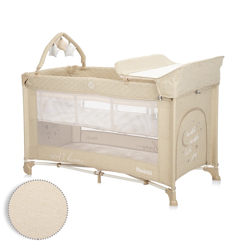 BABY COT NOEMI 2 LAYERS PLUS FOG BEIGE STAR