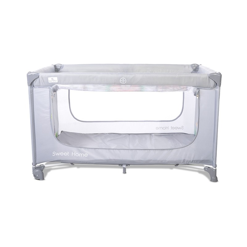 BABY COT SWEET HOME 2 LAYERS WITH ROOF GREY