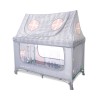 BABY COT SWEET HOME 2 LAYERS WITH ROOF GREY