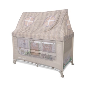 BABY COT SWEET HOME 2 LAYERS WITH ROOF BEIGE