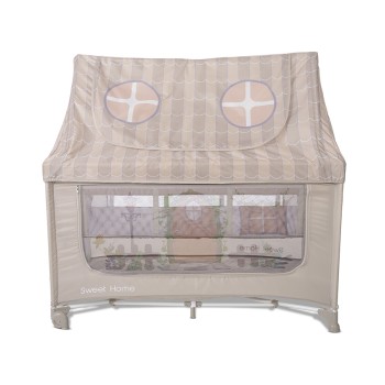 BABY COT SWEET HOME 2 LAYERS WITH ROOF BEIGE