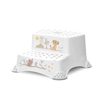 DOUBLE STEP STOOL ROYAL LION WHITE