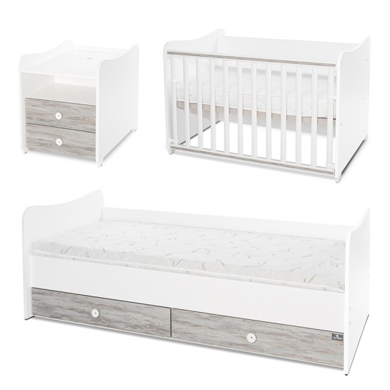 BED COMBO 172/72 WHITE/ARTWOOD BED COMBO 172/72 WHITE/ARTWOOD