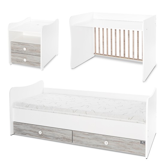 BED COMBO 172/72 WHITE/ARTWOOD BED COMBO 172/72 WHITE/ARTWOOD