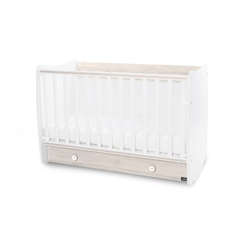 BED DREAM  60/120 WHITE/LIGHT OAK NEW