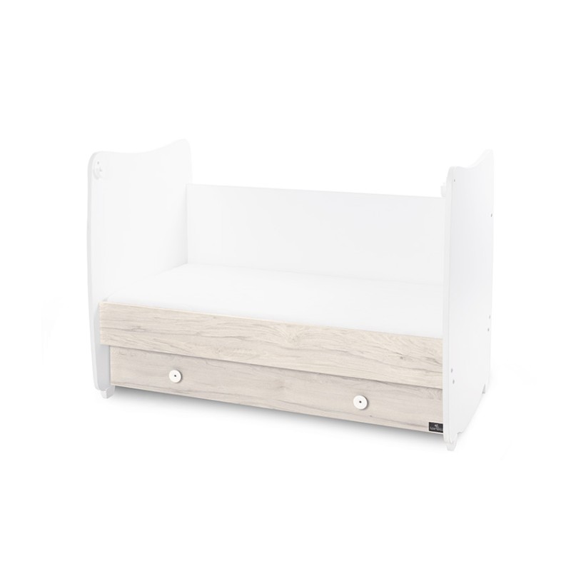 BED DREAM  60/120 WHITE/LIGHT OAK NEW