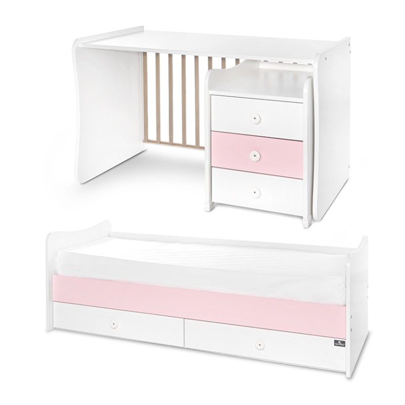 BED MAXI PLUS NEW 70/160 WHITE/ORCHID PINK