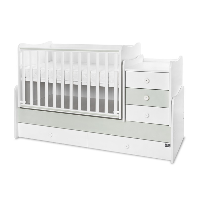 BED MAXI PLUS NEW 70/160 WHITE/MILKY GREEN