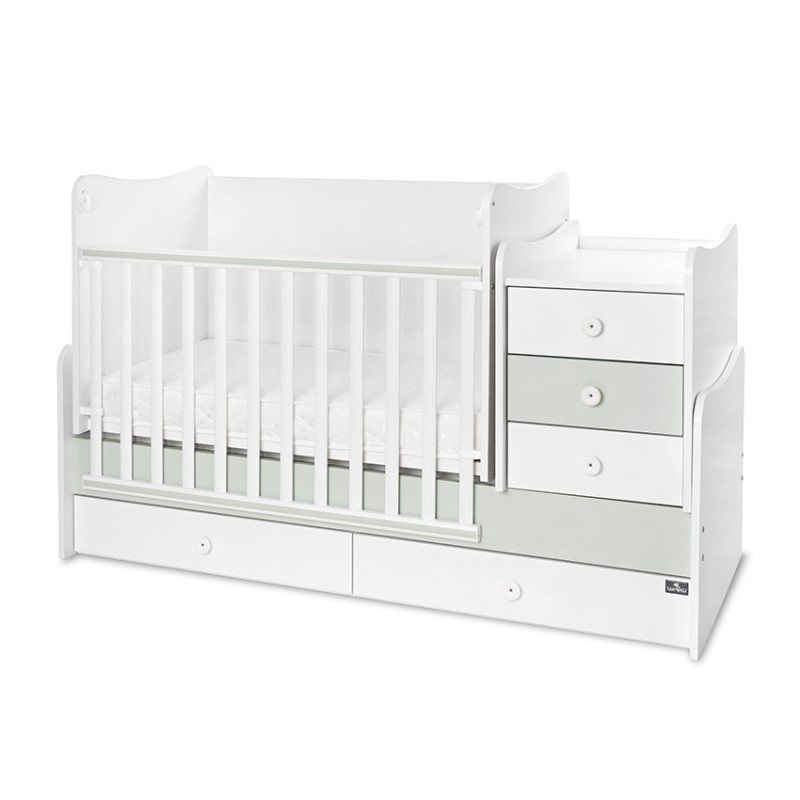 BED MAXI PLUS NEW 70/160 WHITE/MILKY GREEN