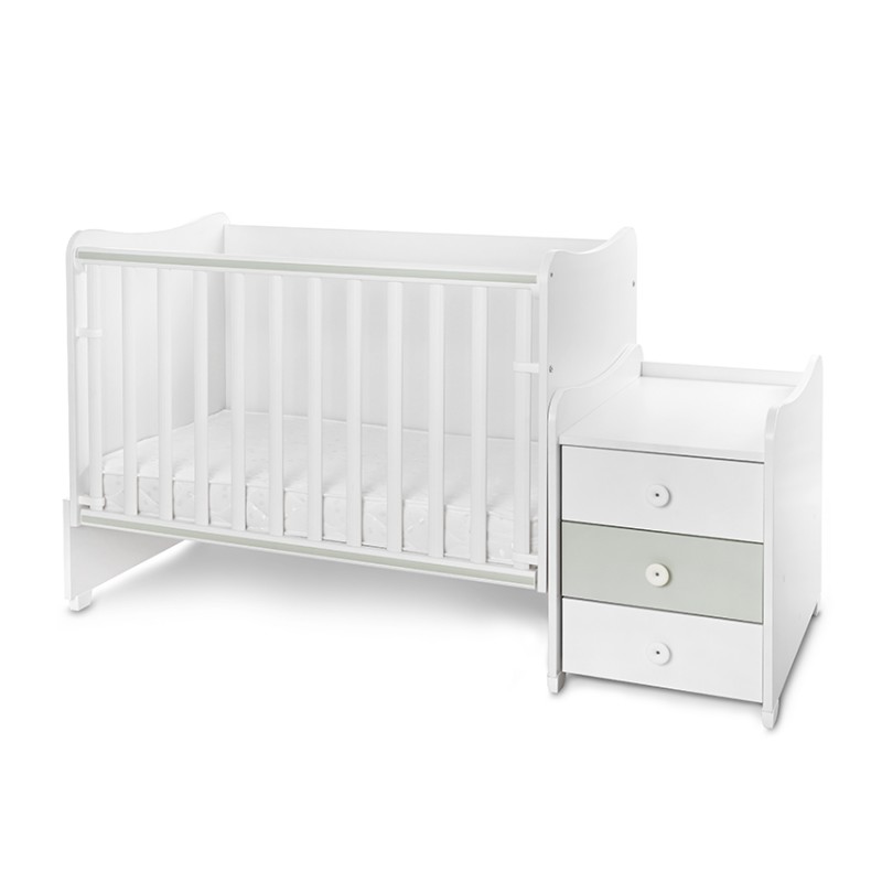 BED MAXI PLUS NEW 70/160 WHITE/MILKY GREEN