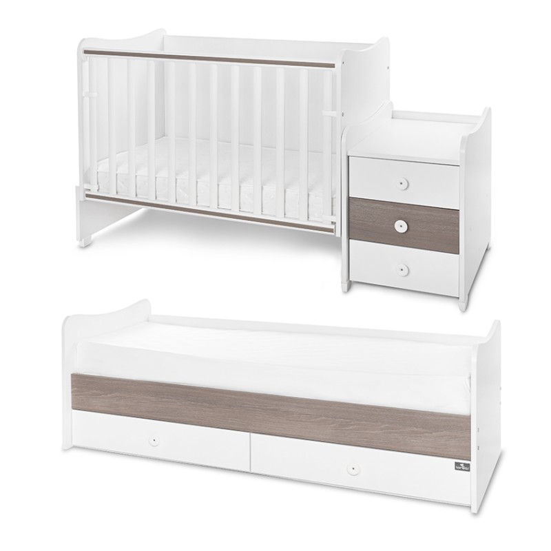 BED MAXI PLUS NEW 70/160 WHITE/CAFFE