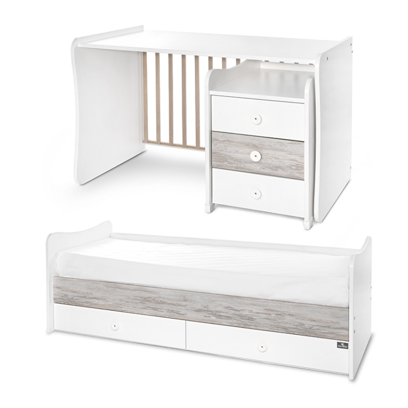 BED MAXI PLUS NEW 70/160 WHITE/ARTWOOD