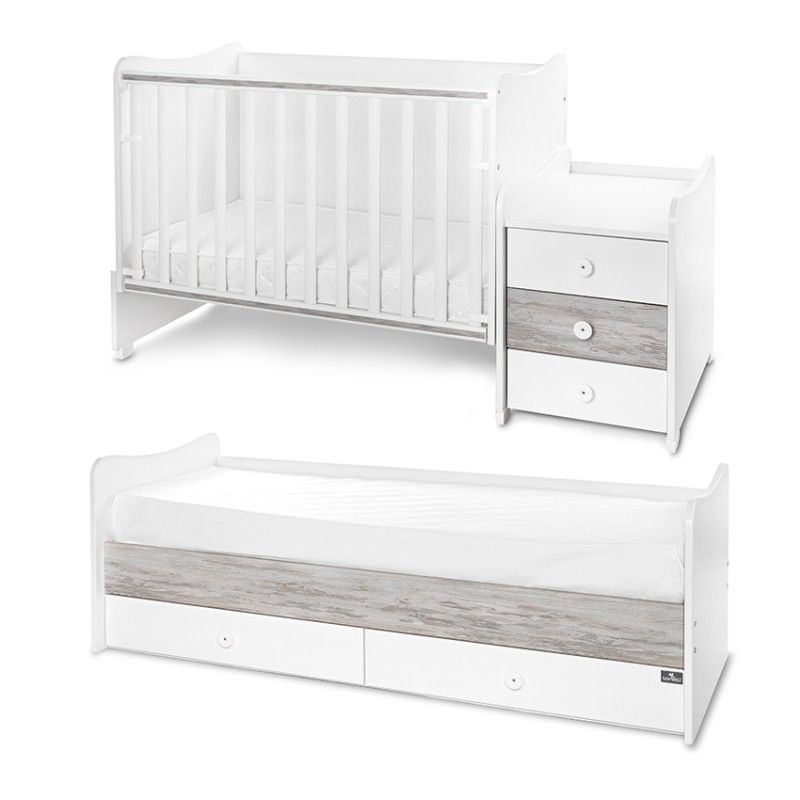 BED MAXI PLUS NEW 70/160 WHITE/ARTWOOD