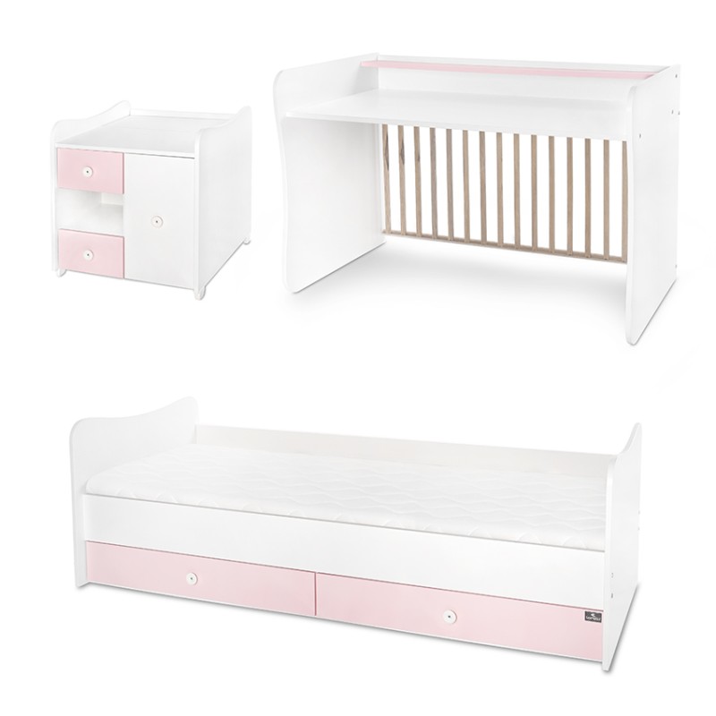 BED MINI MAX NEW 190/72 COLOUR WHITE/ORCHID PINK