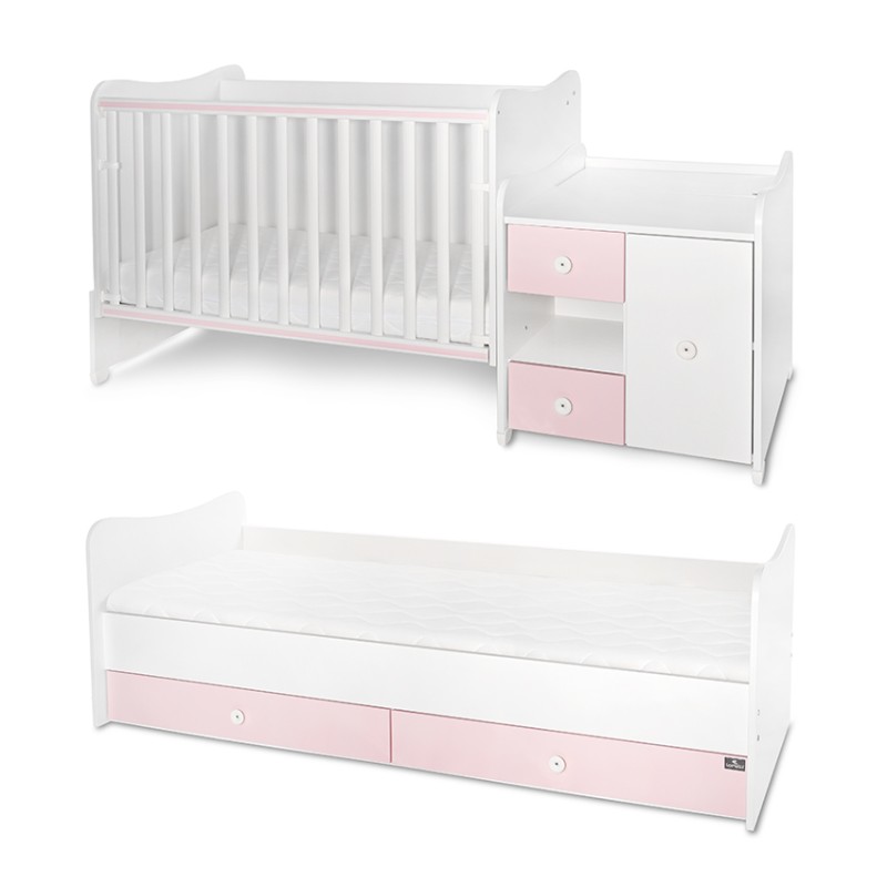 BED MINI MAX NEW 190/72 COLOUR WHITE/ORCHID PINK