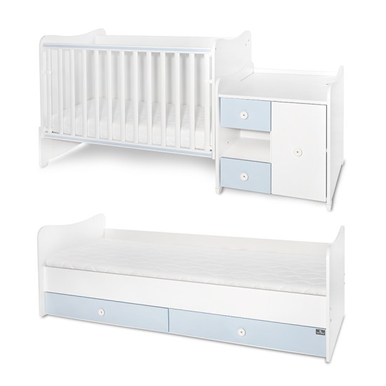 BED MINI MAX NEW 190/72 COLOUR WHITE/BABY BLUE BED MINI MAX NEW 190/72 COLOUR WHITE/BABY BLUE