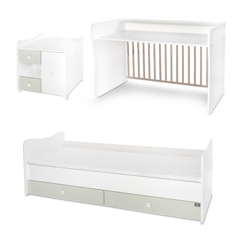 BED MINI MAX NEW 190/72 COLOUR WHITE/MILKY GREEN