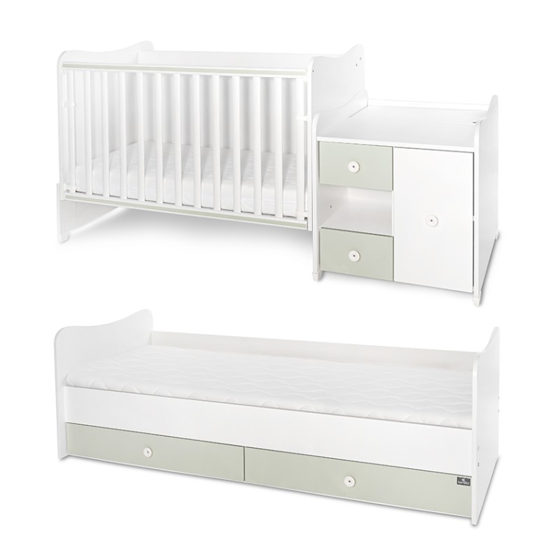 BED MINI MAX NEW 190/72 COLOUR WHITE/MILKY GREEN