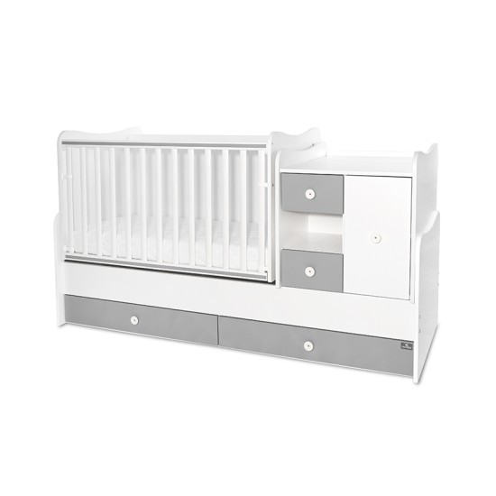 BED MINI MAX NEW 190/72 COLOUR WHITE/STONE GREY BED MINI MAX NEW 190/72 COLOUR WHITE/STONE GREY