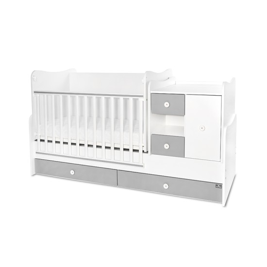 BED MINI MAX NEW 190/72 COLOUR WHITE/STONE GREY BED MINI MAX NEW 190/72 COLOUR WHITE/STONE GREY