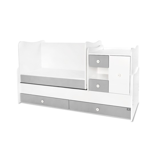 BED MINI MAX NEW 190/72 COLOUR WHITE/STONE GREY BED MINI MAX NEW 190/72 COLOUR WHITE/STONE GREY