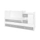 BED MINI MAX NEW 190/72 COLOUR WHITE/STONE GREY BED MINI MAX NEW 190/72 COLOUR WHITE/STONE GREY