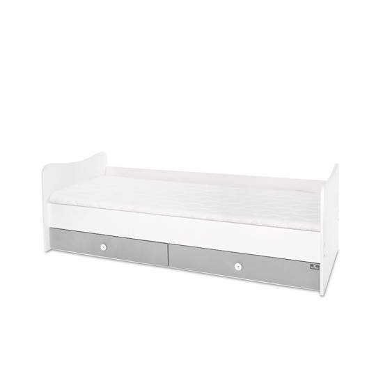 BED MINI MAX NEW 190/72 COLOUR WHITE/STONE GREY BED MINI MAX NEW 190/72 COLOUR WHITE/STONE GREY