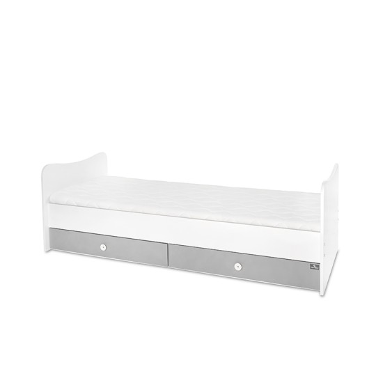 BED MINI MAX NEW 190/72 COLOUR WHITE/STONE GREY BED MINI MAX NEW 190/72 COLOUR WHITE/STONE GREY