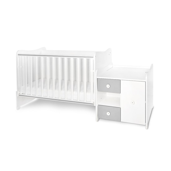 BED MINI MAX NEW 190/72 COLOUR WHITE/STONE GREY BED MINI MAX NEW 190/72 COLOUR WHITE/STONE GREY