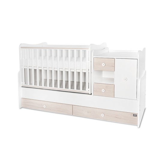BED MINI MAX 190/72 COLOUR WHITE/LIGHT OAK  NEW