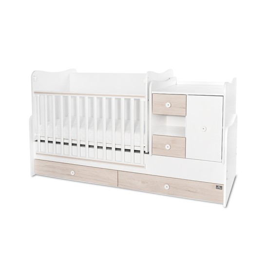 BED MINI MAX 190/72 COLOUR WHITE/LIGHT OAK  NEW