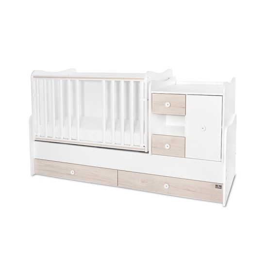 BED MINI MAX 190/72 COLOUR WHITE/LIGHT OAK  NEW