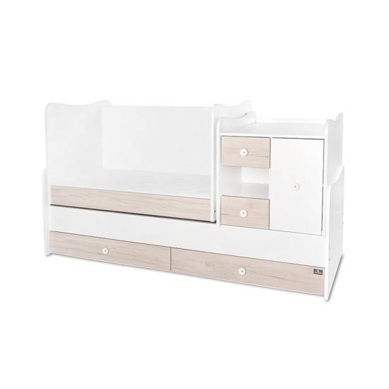 BED MINI MAX 190/72 COLOUR WHITE/LIGHT OAK  NEW