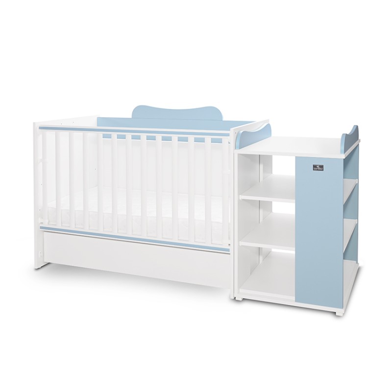 BED MULTI 190/72 COLOUR WHITE/BABY BLUE