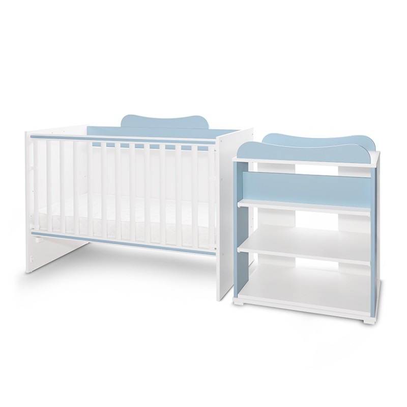 BED MULTI 190/72 COLOUR WHITE/BABY BLUE