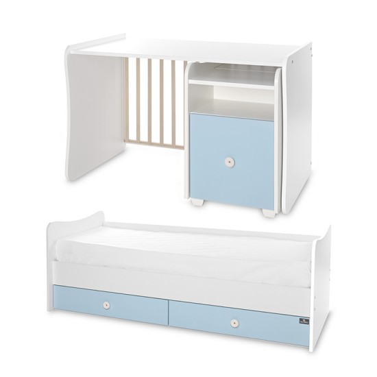 BED TREND PLUS NEW 70/160 WHITE/BABY BLUE BED TREND PLUS NEW 70/160 WHITE/BABY BLUE