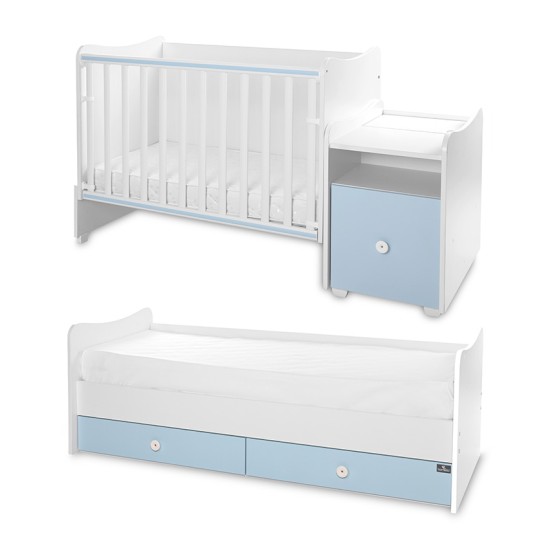 BED TREND PLUS NEW 70/160 WHITE/BABY BLUE BED TREND PLUS NEW 70/160 WHITE/BABY BLUE