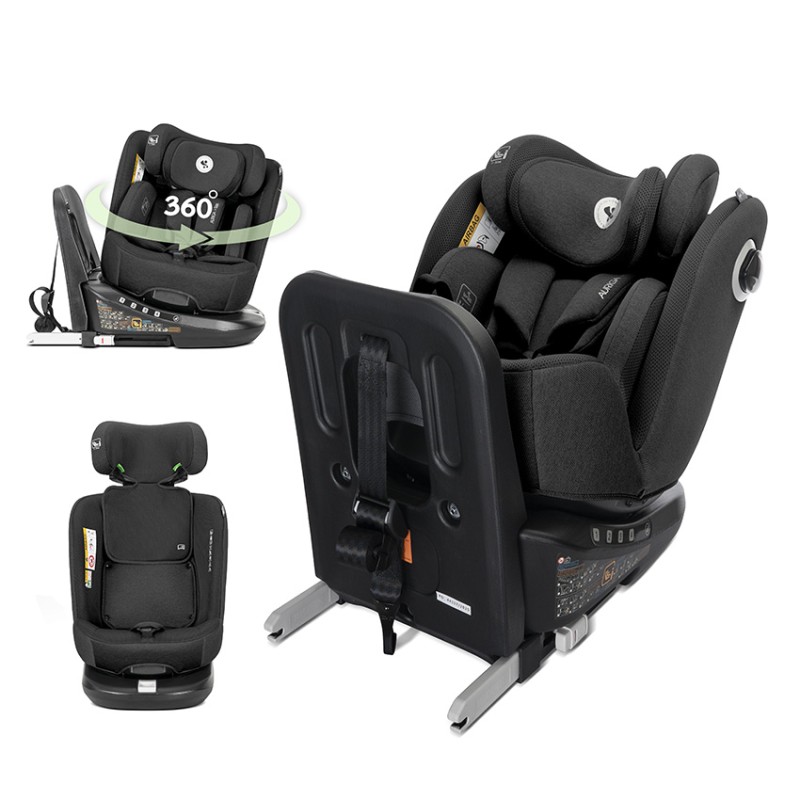 CAR SEAT AURIGA BLACK i-Size 40-150 CM ISOFIX, 360
