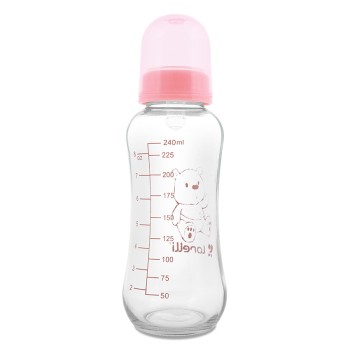 GLASS FEEDING BOTTLE 240 ML BLUSH PINK