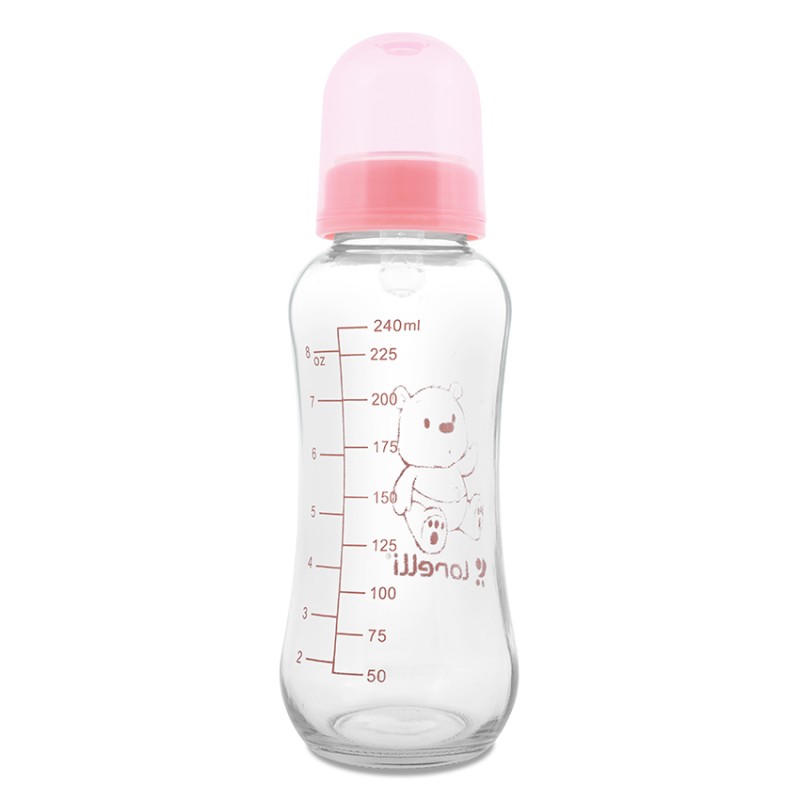 GLASS FEEDING BOTTLE 240 ML BLUSH PINK