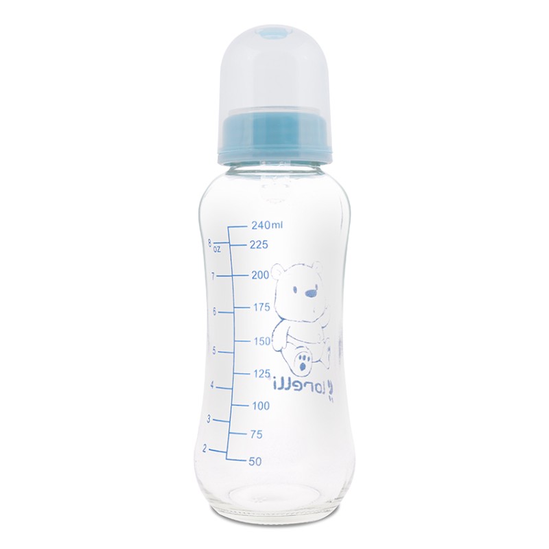 GLASS FEEDING BOTTLE 240 ML MOONLIGHT BLUE