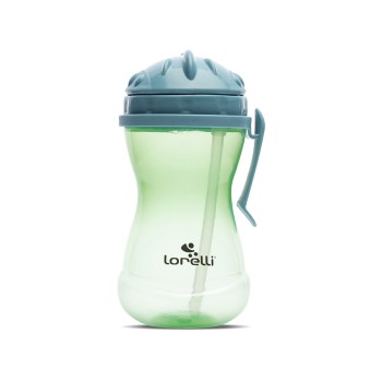SPORT BOTTLE  WITH HANDLE BLUE/GREEN and straw