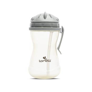 SPORT BOTTLE  WITH HANDLE GREY/YELLOW and straw