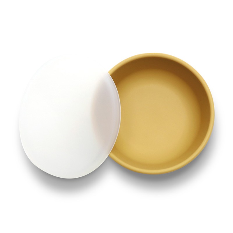 SILICONE VACUUM BOWL WITH LID NATURAL YELLOW LOREL