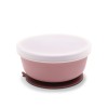 SILICONE VACUUM BOWL WITH LID NATURAL DEEP PINK LO