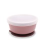 SILICONE VACUUM BOWL WITH LID NATURAL DEEP PINK LO