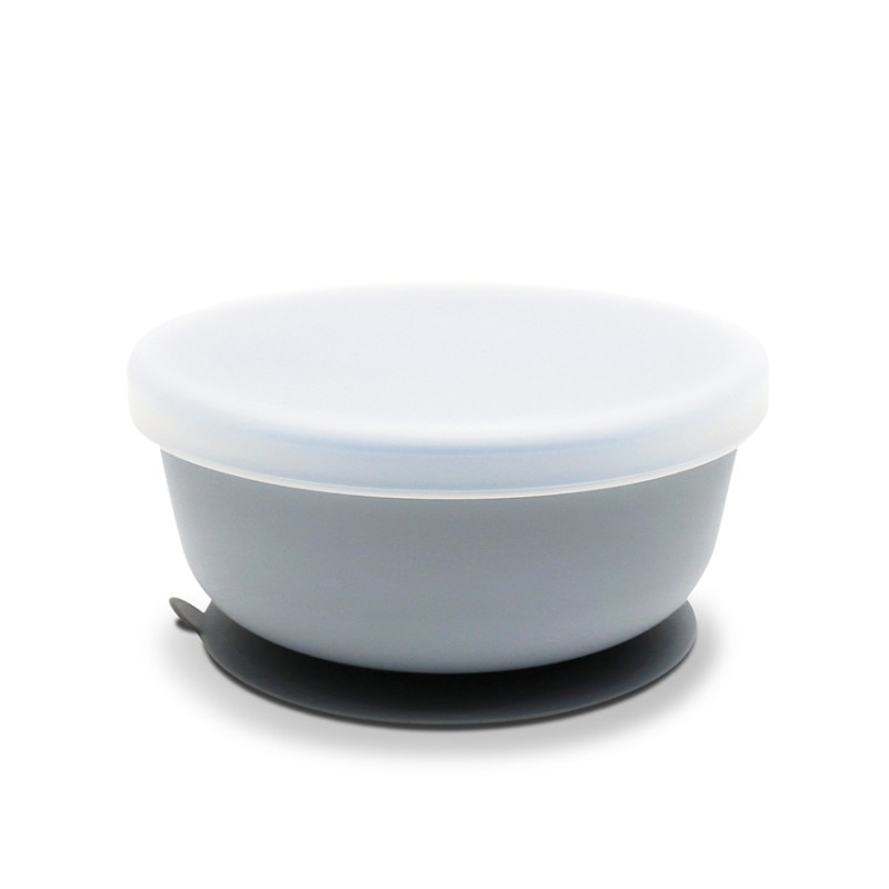 SILICONE VACUUM BOWL WITH LID NATURAL GREY LORELLI