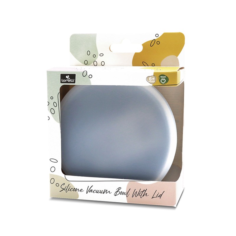 SILICONE VACUUM BOWL WITH LID NATURAL GREY LORELLI