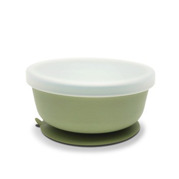 SILICONE VACUUM BOWL WITH LID NATURAL FRESH GREEN