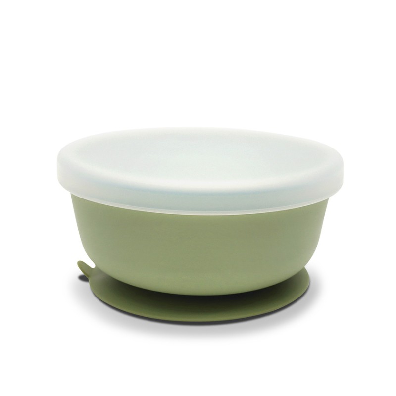 SILICONE VACUUM BOWL WITH LID NATURAL FRESH GREEN